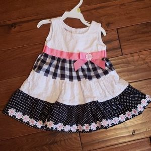 12 month black/white/pink Daisy dress